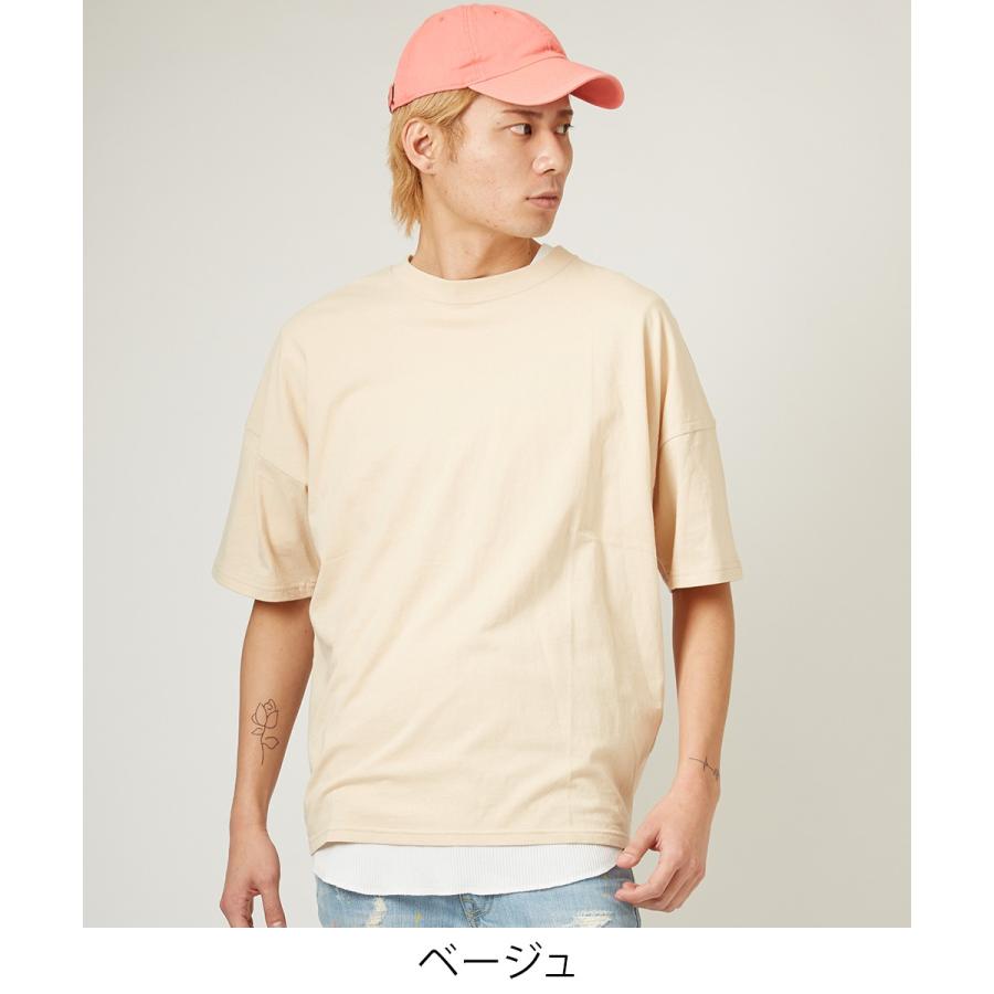 ビッグTシャツ メンズ ビッグシルエット Tシャツ カットソー 半袖 クルーネック オーバーサイズ ビッグサイズ トップス 無地 ブラック | improves | 01