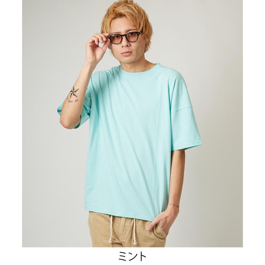 ビッグTシャツ メンズ ビッグシルエット Tシャツ カットソー 半袖 クルーネック オーバーサイズ ビッグサイズ トップス 無地 ブラック | improves | 09