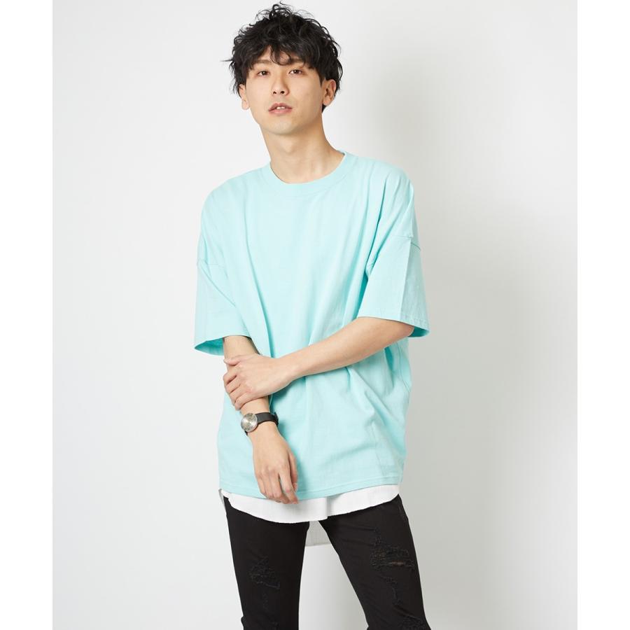 ビッグTシャツ メンズ ビッグシルエット Tシャツ カットソー 半袖 クルーネック オーバーサイズ ビッグサイズ トップス 無地 ブラック | improves | 10