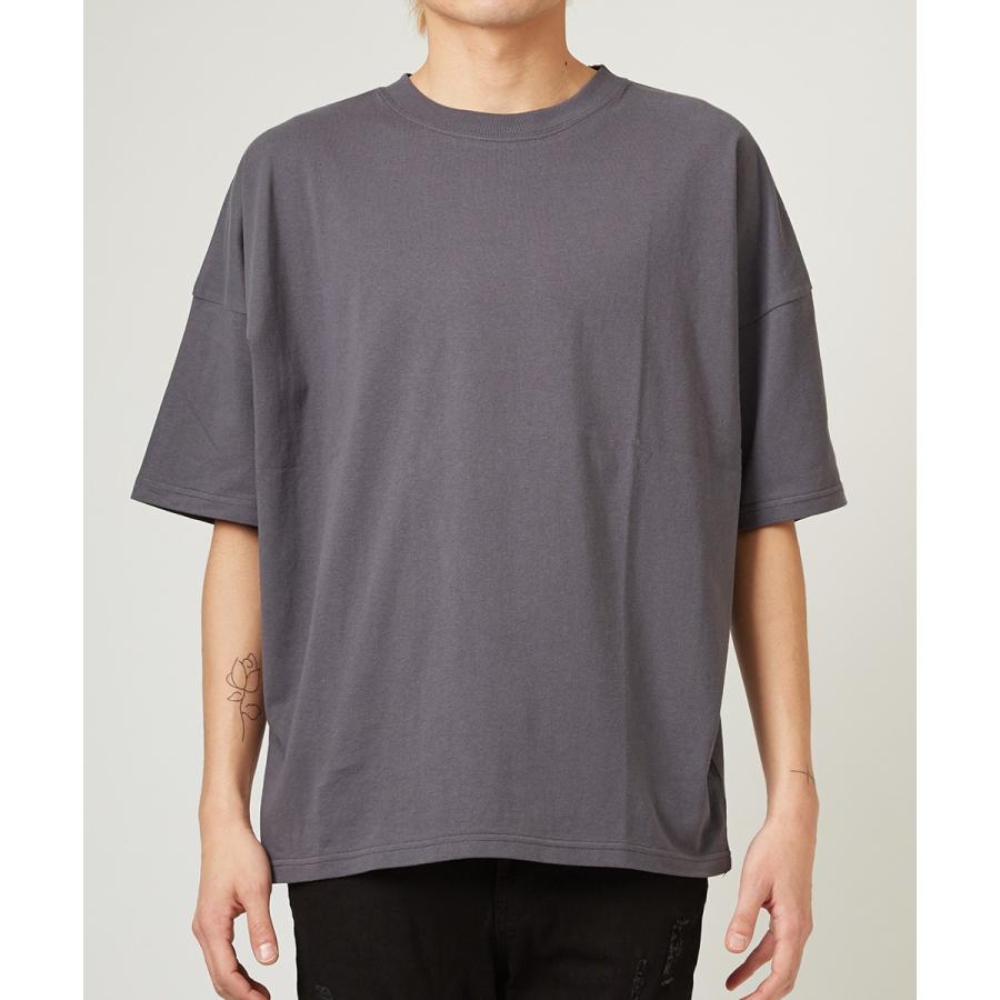 ビッグTシャツ メンズ ビッグシルエット Tシャツ カットソー 半袖 クルーネック オーバーサイズ ビッグサイズ トップス 無地 ブラック | improves | 12