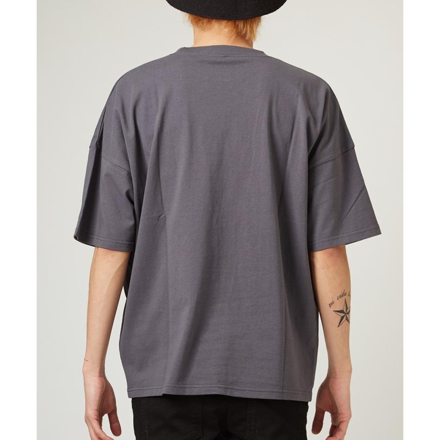 ビッグTシャツ メンズ ビッグシルエット Tシャツ カットソー 半袖 クルーネック オーバーサイズ ビッグサイズ トップス 無地 ブラック | improves | 14