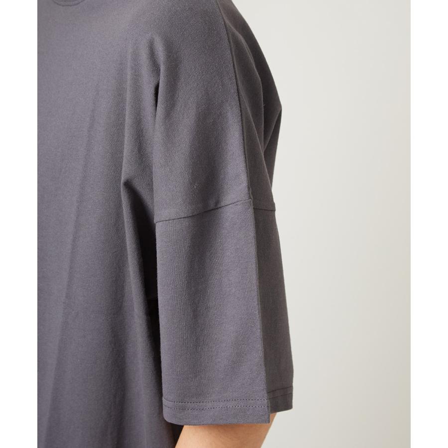 ビッグTシャツ メンズ ビッグシルエット Tシャツ カットソー 半袖 クルーネック オーバーサイズ ビッグサイズ トップス 無地 ブラック | improves | 15