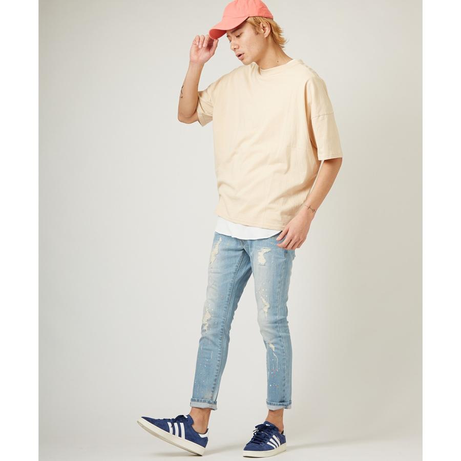 ビッグTシャツ メンズ ビッグシルエット Tシャツ カットソー 半袖 クルーネック オーバーサイズ ビッグサイズ トップス 無地 ブラック | improves | 03