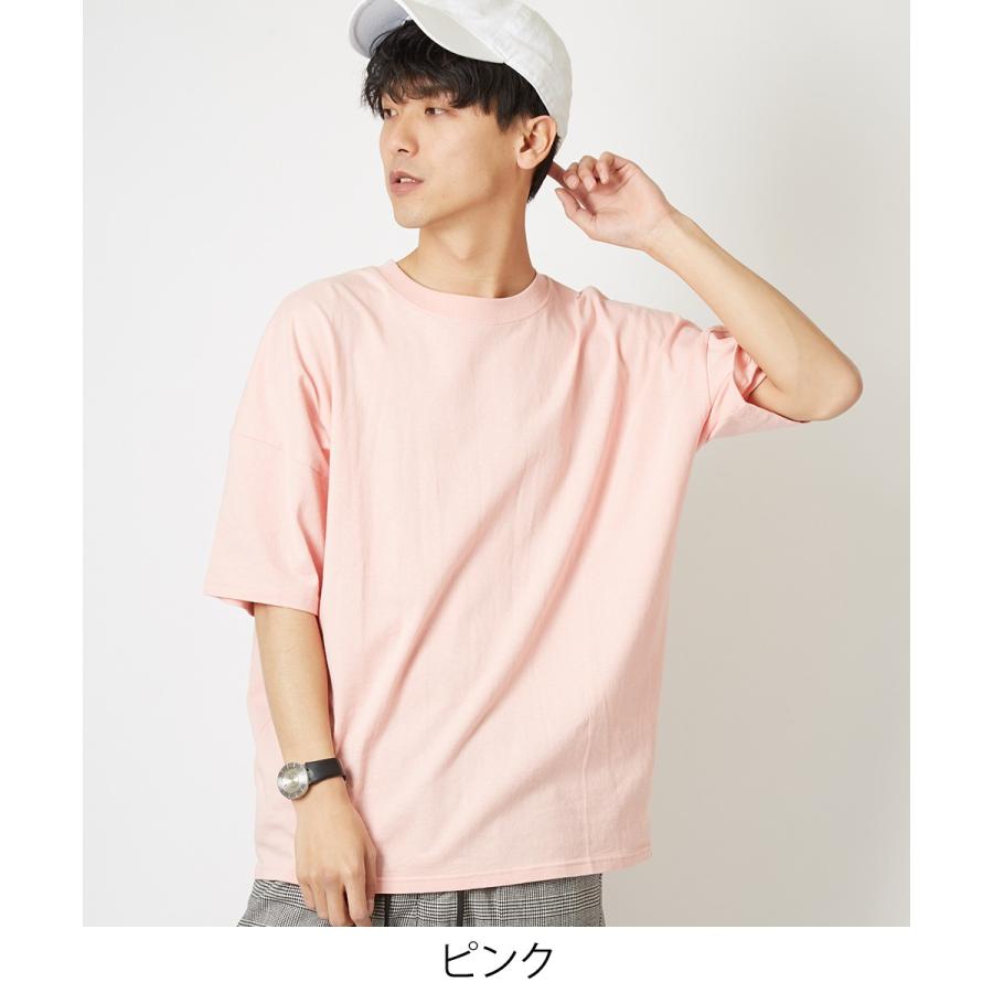 ビッグTシャツ メンズ ビッグシルエット Tシャツ カットソー 半袖 クルーネック オーバーサイズ ビッグサイズ トップス 無地 ブラック | improves | 07