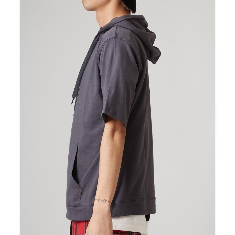 Tシャツ メンズ パーカー カットソー 半袖 フード Tパーカー プルオーバー トップス 無地 ブラック ベージュ ピンク グリーン 黒 | improves | 10