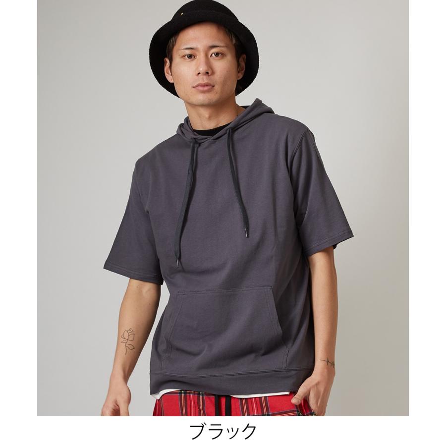 Tシャツ メンズ パーカー カットソー 半袖 フード Tパーカー プルオーバー トップス 無地 ブラック ベージュ ピンク グリーン 黒 Improves インプローブス 通販 Yahoo ショッピング