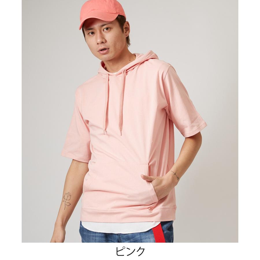 Tシャツ メンズ パーカー カットソー 半袖 フード Tパーカー プルオーバー トップス 無地 ブラック ベージュ ピンク グリーン 黒 Improves インプローブス 通販 Yahoo ショッピング