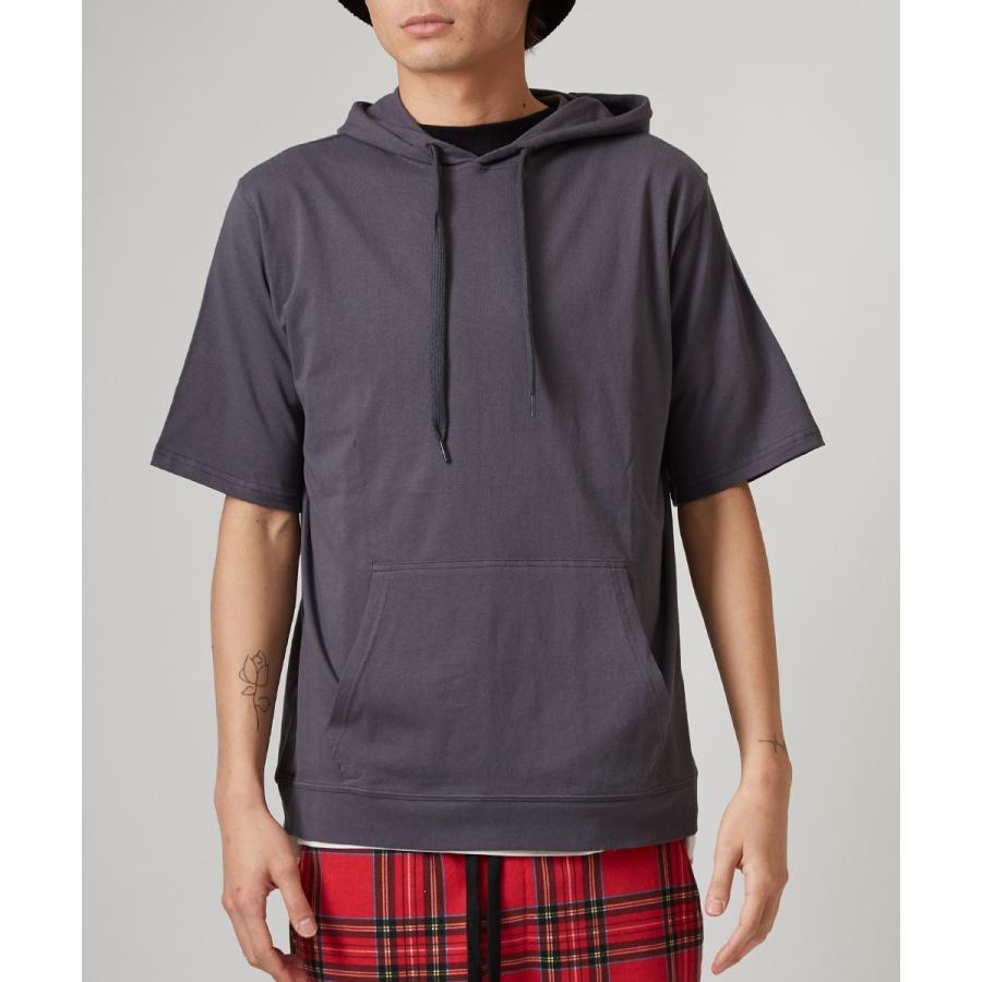 Tシャツ メンズ パーカー カットソー 半袖 フード Tパーカー プルオーバー トップス 無地 ブラック ベージュ ピンク グリーン 黒 | improves | 09