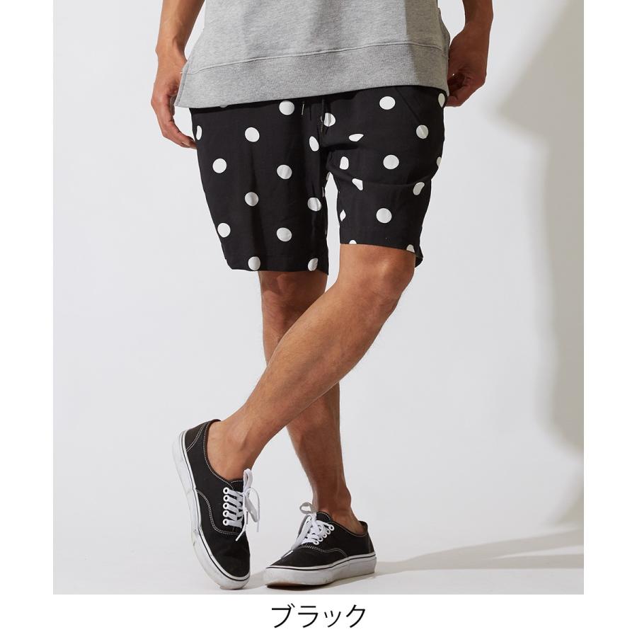 improves ドット柄 ショートパンツ メンズ 膝上 ハーフパンツ ショーツ