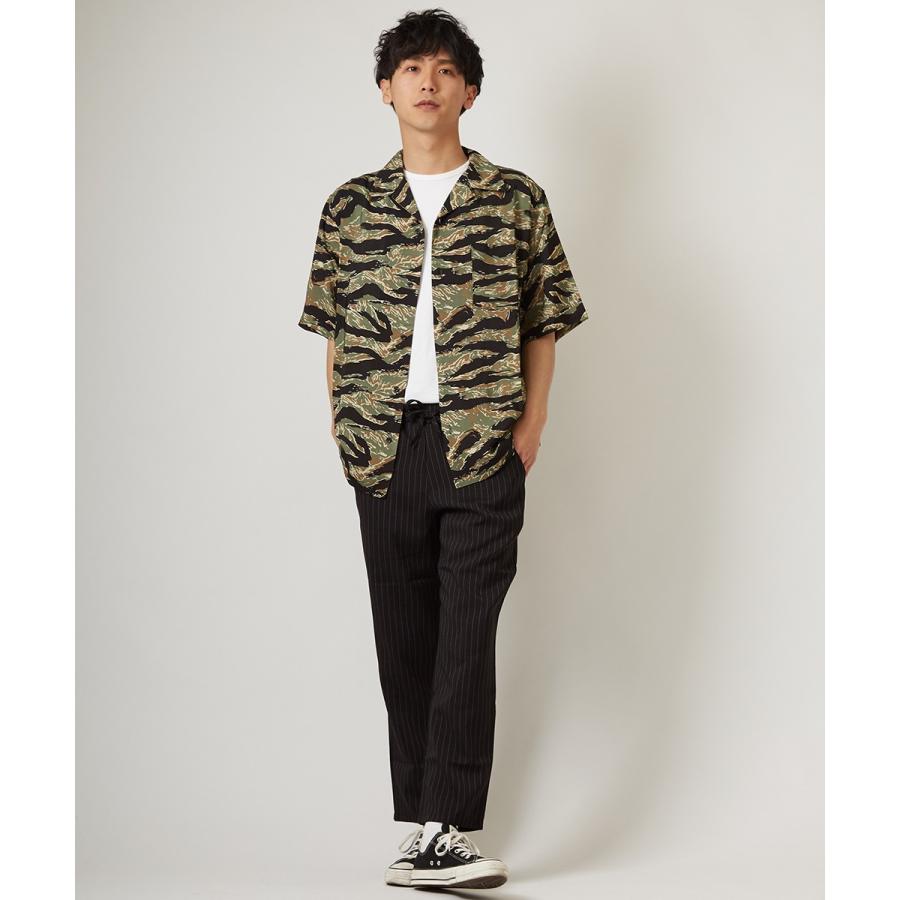 開襟シャツ 半袖 メンズ 迷彩 シャツ レーヨン オープンカラーシャツ カモフラ レトロ 柄シャツ アロハシャツ 半袖シャツ きれいめ | improves | 03