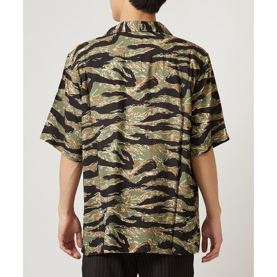 開襟シャツ 半袖 メンズ 迷彩 シャツ レーヨン オープンカラーシャツ カモフラ レトロ 柄シャツ アロハシャツ 半袖シャツ きれいめ | improves | 07
