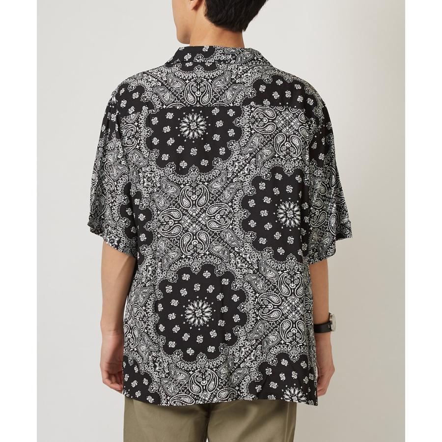 開襟シャツ 半袖 メンズ ペイズリー柄 シャツ レーヨン オープンカラーシャツ レトロ 柄シャツ アロハシャツ 半袖シャツ きれいめ | improves | 07