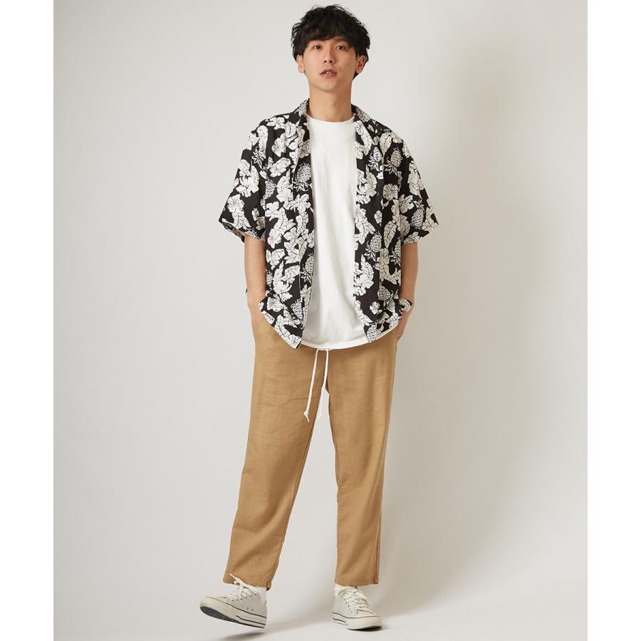 開襟シャツ 半袖 メンズ ボタニカル柄 アロハシャツ パイナップル柄 花柄 シャツ レーヨン オープンカラーシャツ レトロ 柄シャツ | improves | 04