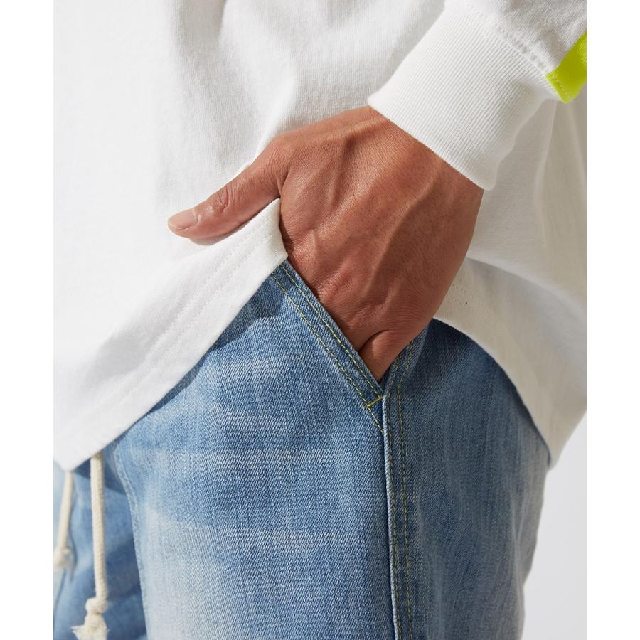 デニム ショートパンツ メンズ 膝上 ハーフパンツ ショーツ 短パン デニムパンツ ジーンズ ジーパン ベイカーパンツ インディゴ | improves | 07