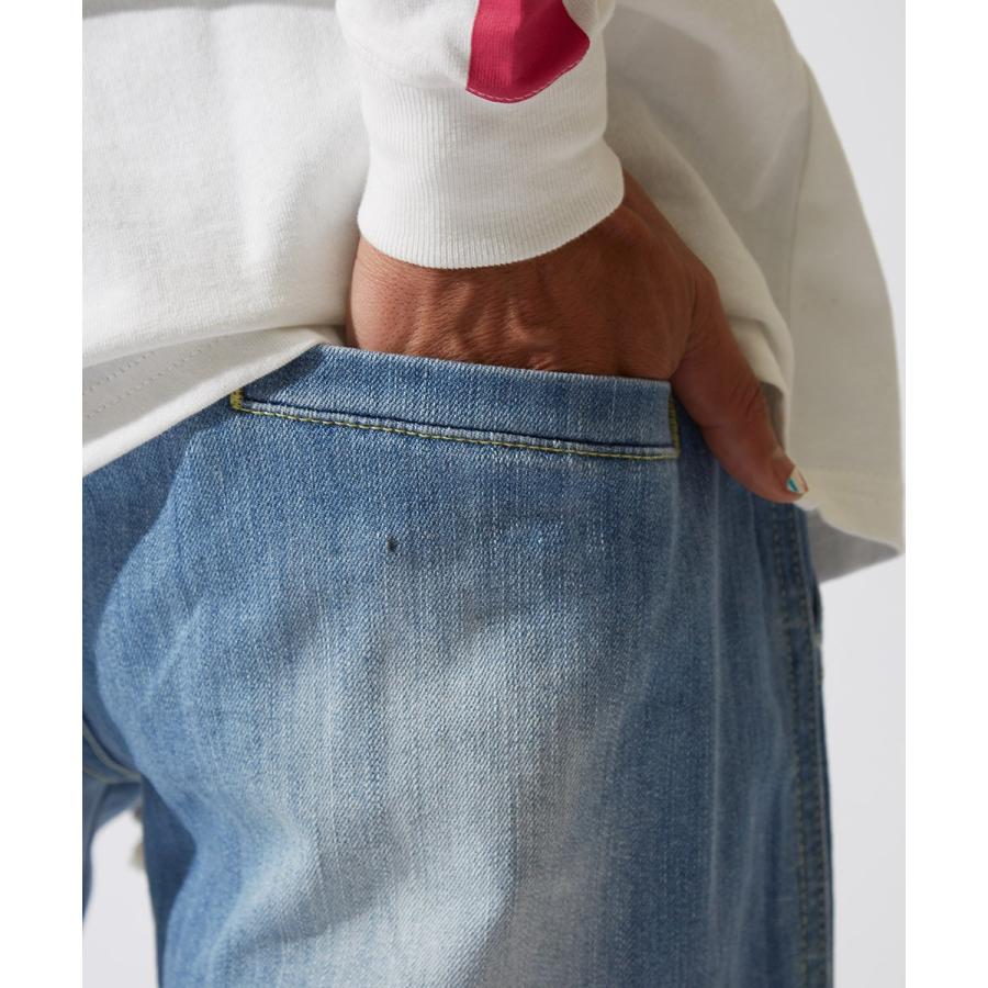 デニム ショートパンツ メンズ 膝上 ハーフパンツ ショーツ 短パン デニムパンツ ジーンズ ジーパン ベイカーパンツ インディゴ | improves | 08