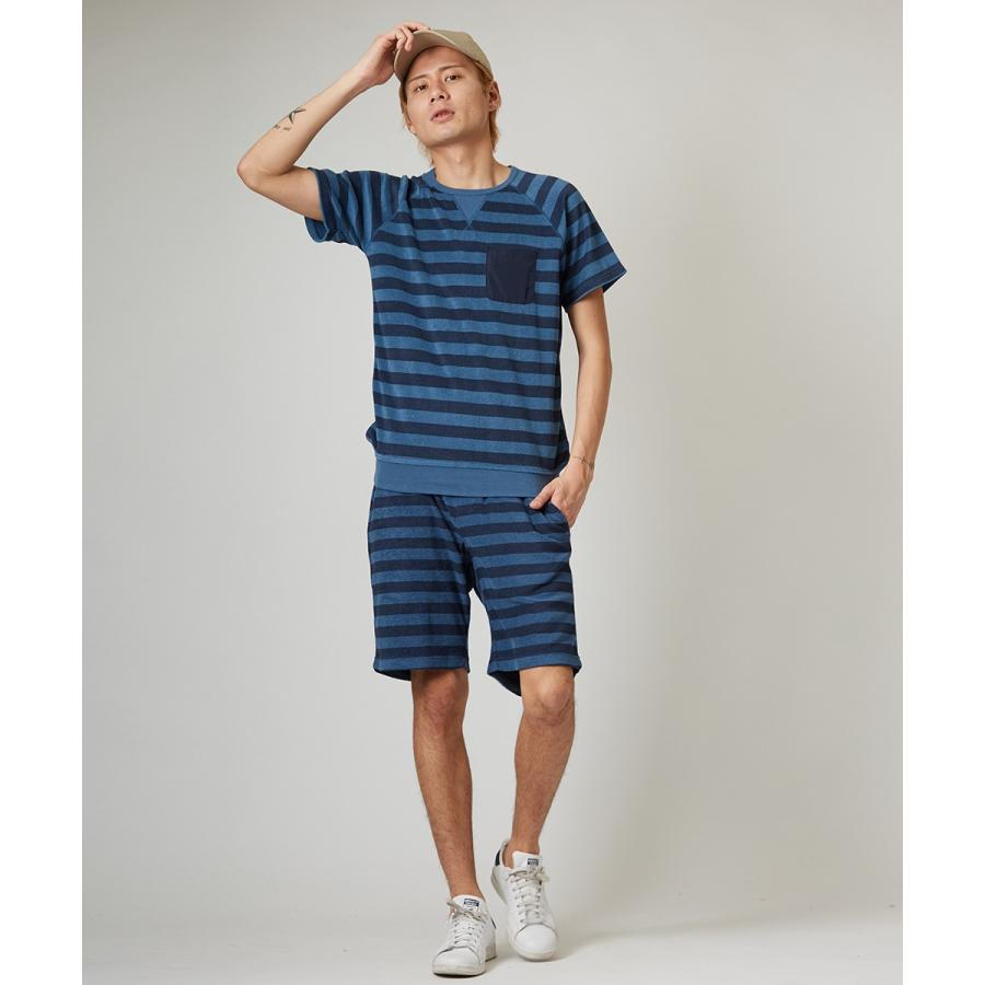 インディゴ パイル ボーダー ショートパンツ メンズ 膝上 ハーフパンツ ショーツ 短パン ブルー 青 サーフ系 スポーツミックス Improves インプローブス 通販 Yahoo ショッピング