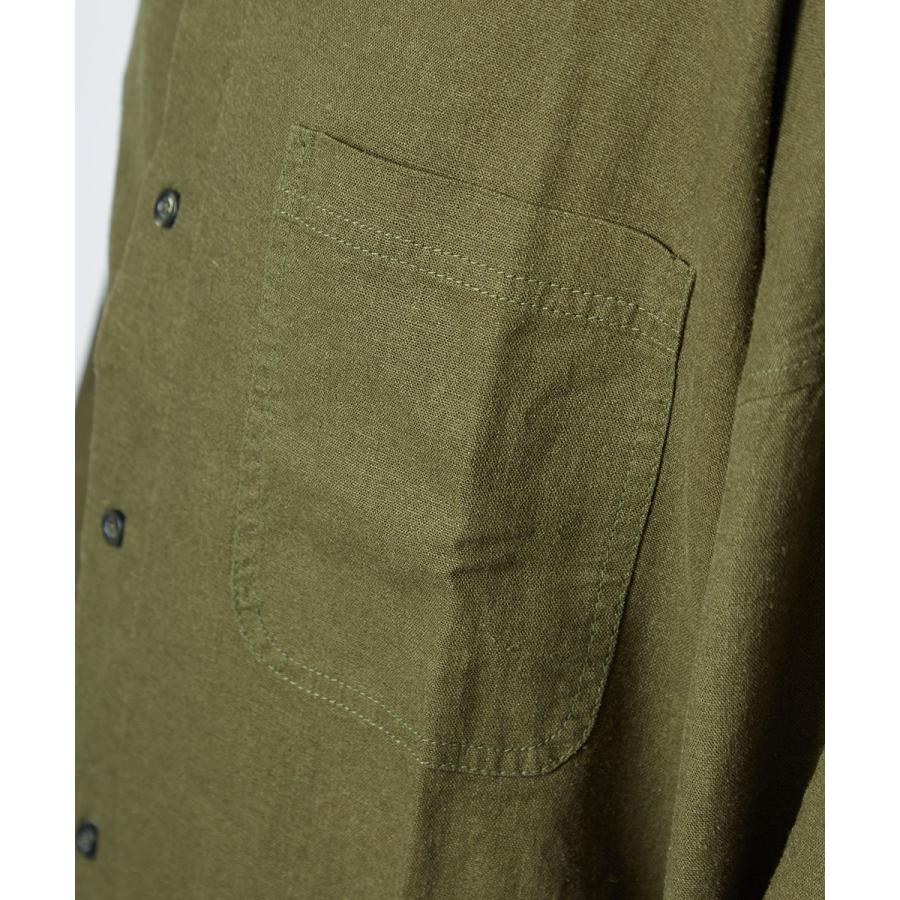 綿 麻 リネン シャツ メンズ 半袖 オープンカラーシャツ 開襟シャツ カジュアルシャツ 半袖シャツ きれいめ 無地 ベージュ カーキ | improves | 09