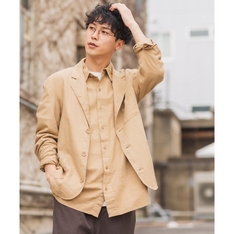 綿 麻 リネン テーラードジャケット メンズ テーラード ジャケット 春 アウター ブレザー ビジネス スーツ きれいめ カジュアル | improves | 03