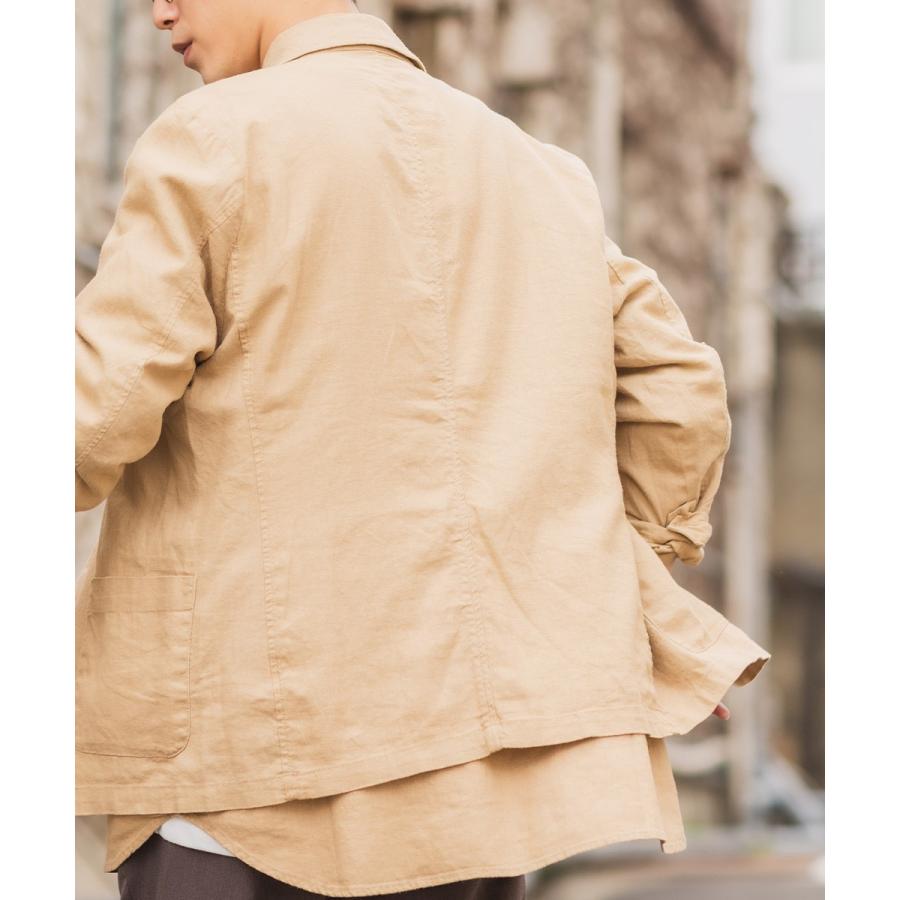 綿 麻 リネン テーラードジャケット メンズ テーラード ジャケット 春 アウター ブレザー ビジネス スーツ きれいめ カジュアル | improves | 04