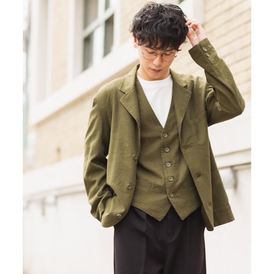 綿 麻 リネン テーラードジャケット メンズ テーラード ジャケット 春 アウター ブレザー ビジネス スーツ きれいめ カジュアル | improves | 07