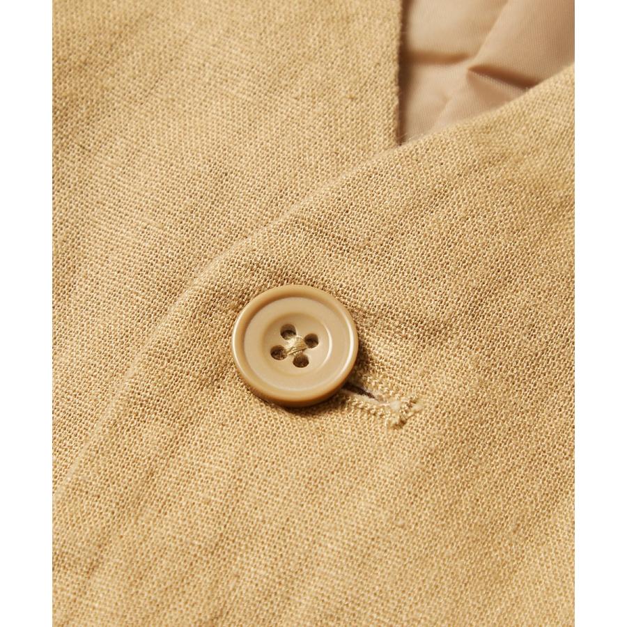 綿 麻 リネン ベスト メンズ ジレ 春 アウター ジャケット ビジネス スーツ きれいめ カジュアル ベージュ カーキ メンズファッション | improves | 11