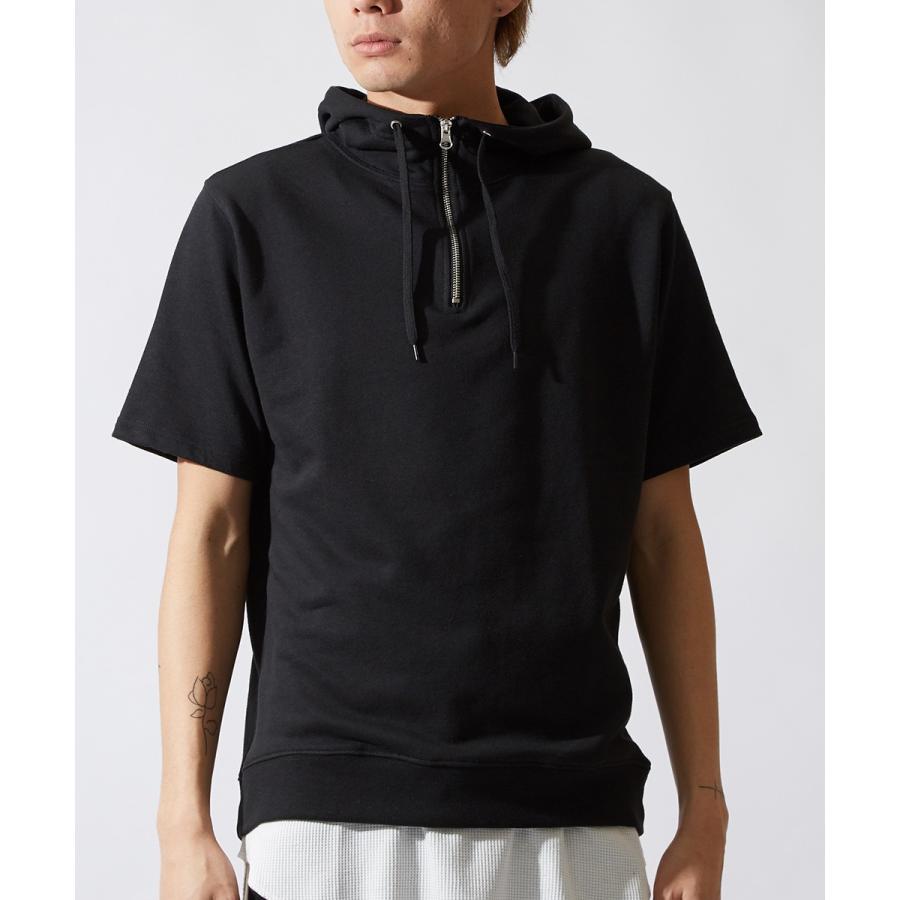 半袖 スウェット トレーナー メンズ 無地 スエット クルーネック カットソー トップス 裾サイドジップ グレー ブラック 黒 ストリート | improves | 05