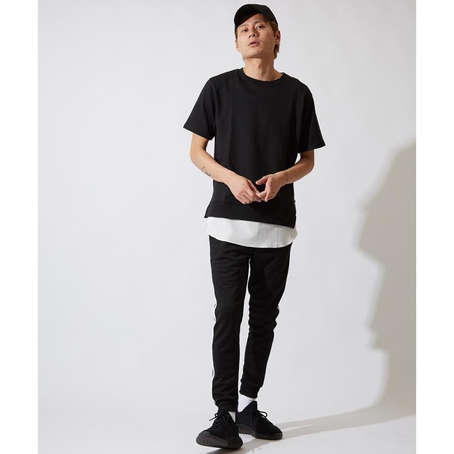 半袖 スウェット トレーナー メンズ 無地 スエット クルーネック カットソー トップス 裾サイドジップ グレー ブラック 黒 ストリート | improves | 02