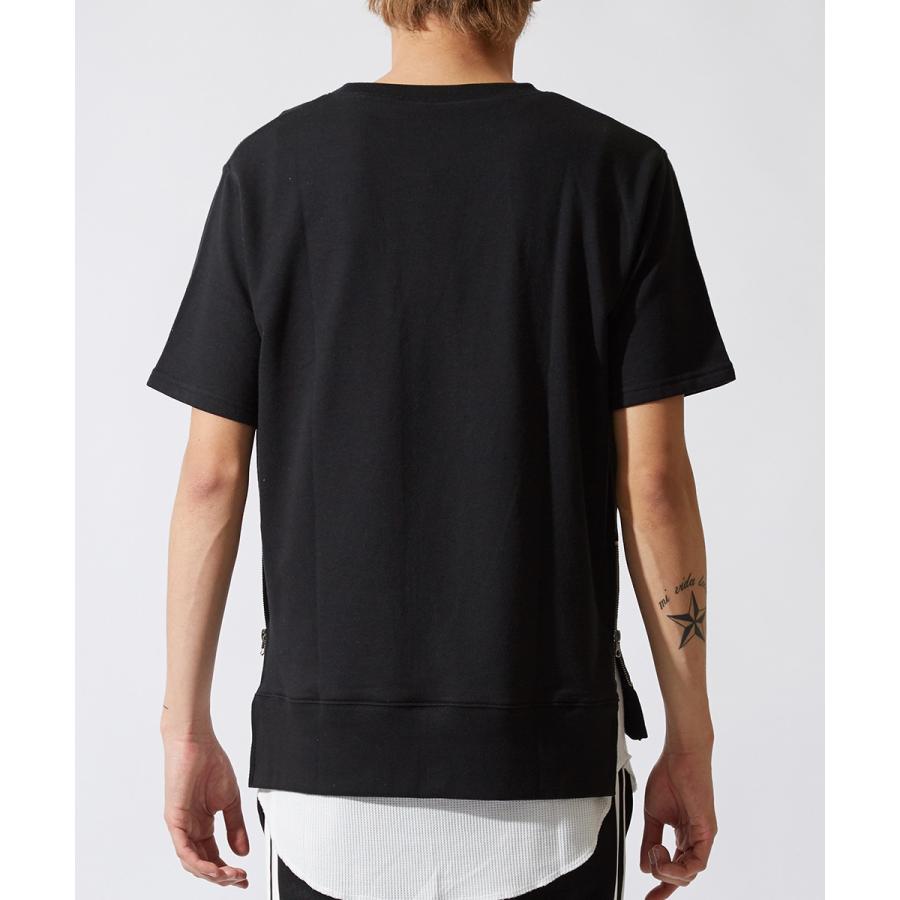 半袖 スウェット トレーナー メンズ 無地 スエット クルーネック カットソー トップス 裾サイドジップ グレー ブラック 黒 ストリート | improves | 07