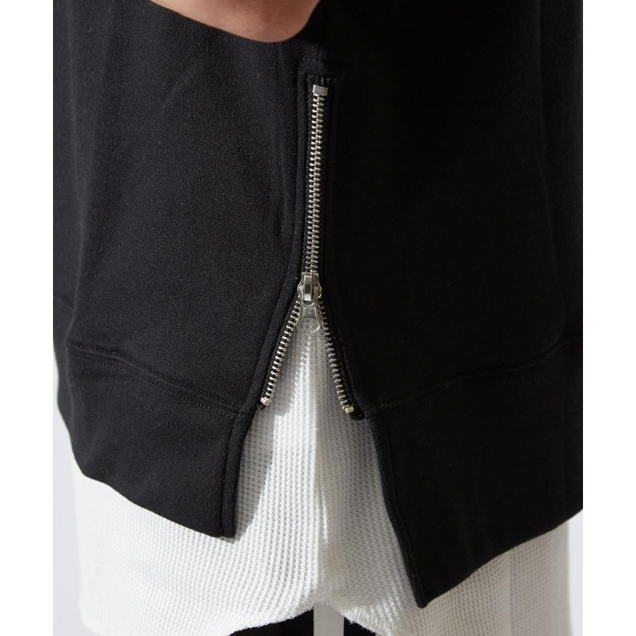 半袖 スウェット トレーナー メンズ 無地 スエット クルーネック カットソー トップス 裾サイドジップ グレー ブラック 黒 ストリート | improves | 08