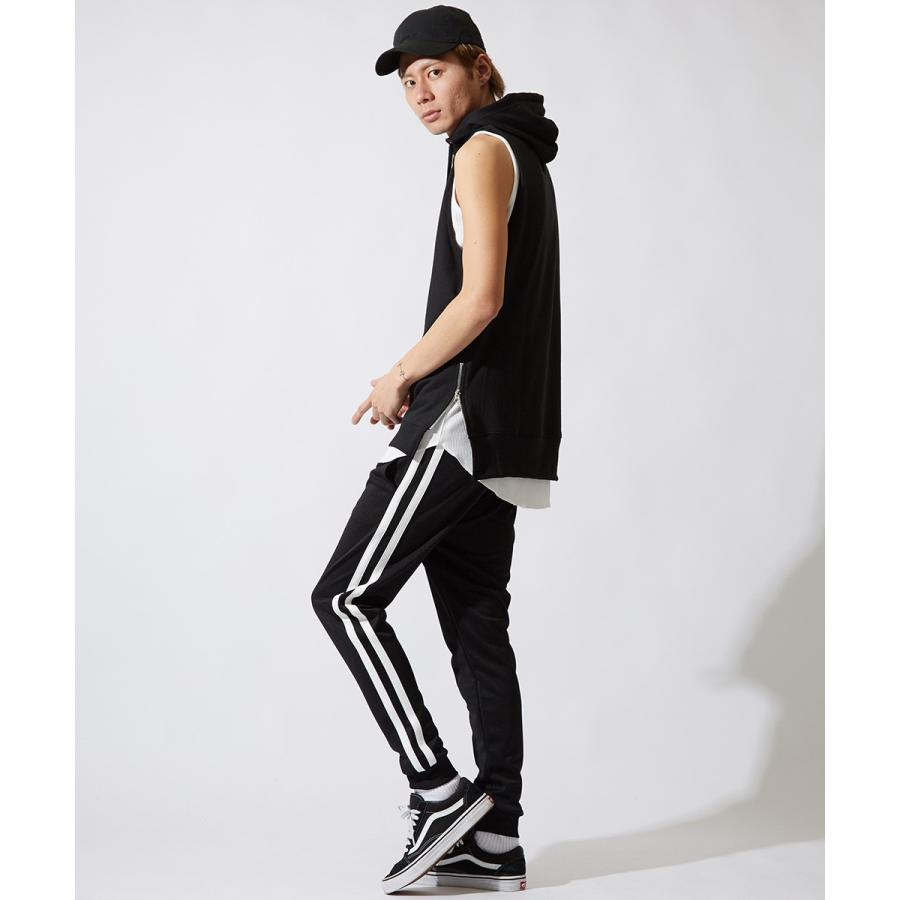 ノースリーブ ハーフジップ パーカー メンズ ビッグパーカー ビッグシルエット プルオーバー スウェット オーバーサイズ ビッグサイズ | improves | 02