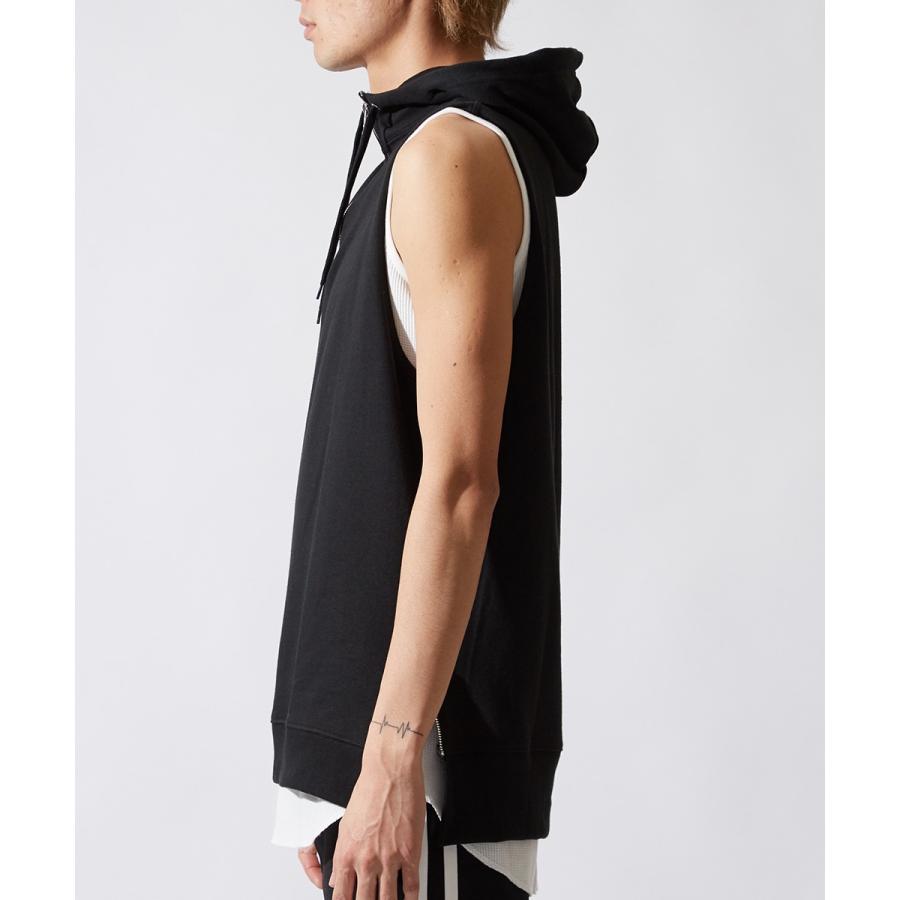 ノースリーブ ハーフジップ パーカー メンズ ビッグパーカー ビッグシルエット プルオーバー スウェット オーバーサイズ ビッグサイズ | improves | 06