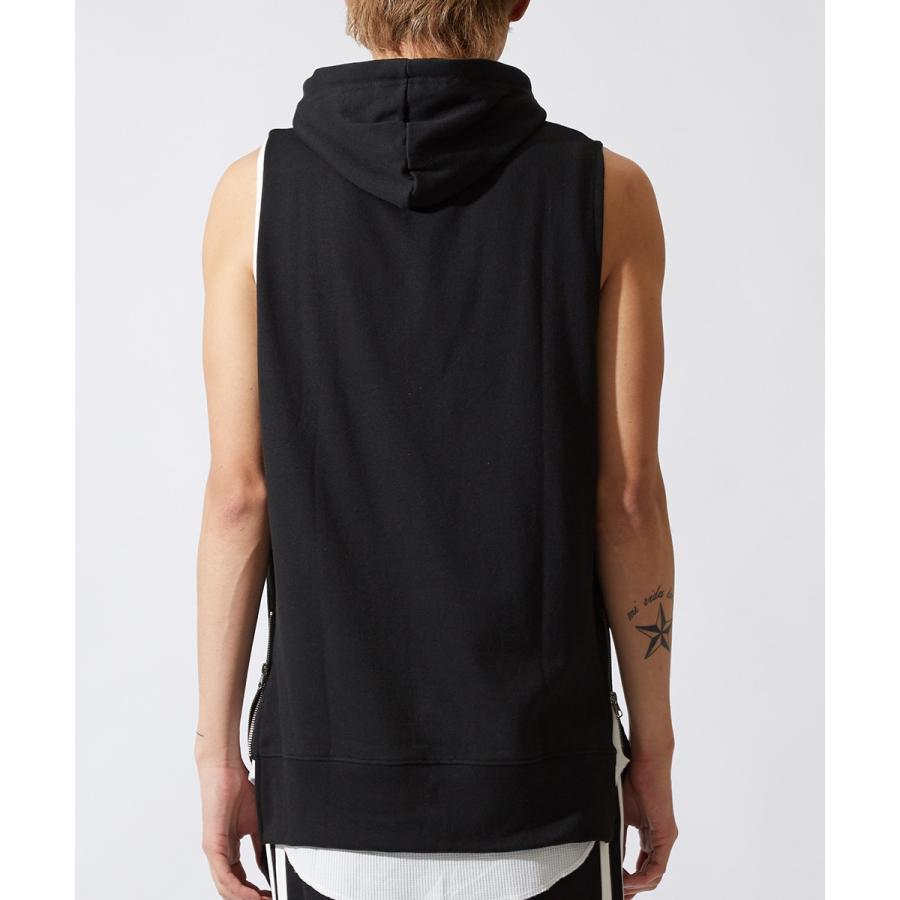 ノースリーブ ハーフジップ パーカー メンズ ビッグパーカー ビッグシルエット プルオーバー スウェット オーバーサイズ ビッグサイズ | improves | 07