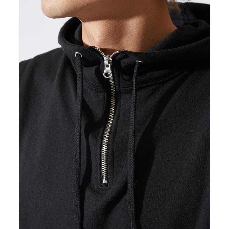 ノースリーブ ハーフジップ パーカー メンズ ビッグパーカー ビッグシルエット プルオーバー スウェット オーバーサイズ ビッグサイズ | improves | 08