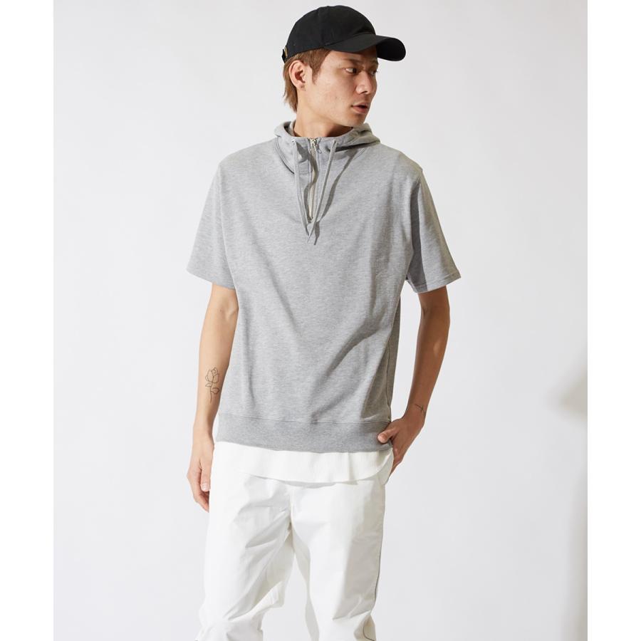 半袖 パーカー メンズ ハーフジップ プルオーバー ネオンカラー 蛍光 パーカ ブラック グレー 黒 韓国ファッション ストリート サーフ | improves | 04