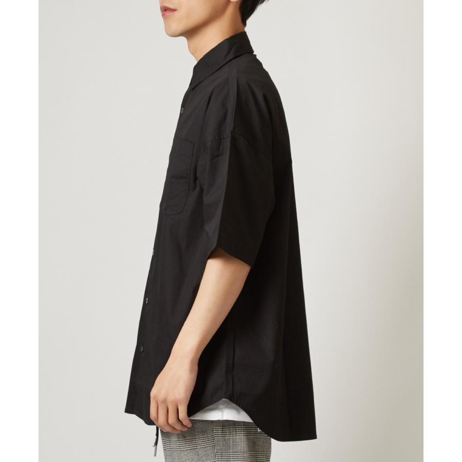 ビッグシルエット シャツ メンズ 半袖 ビッグシャツ 半袖シャツ ブロードシャツ オーバーサイズ ビッグサイズ ホワイト レッド ブルー | improves | 09