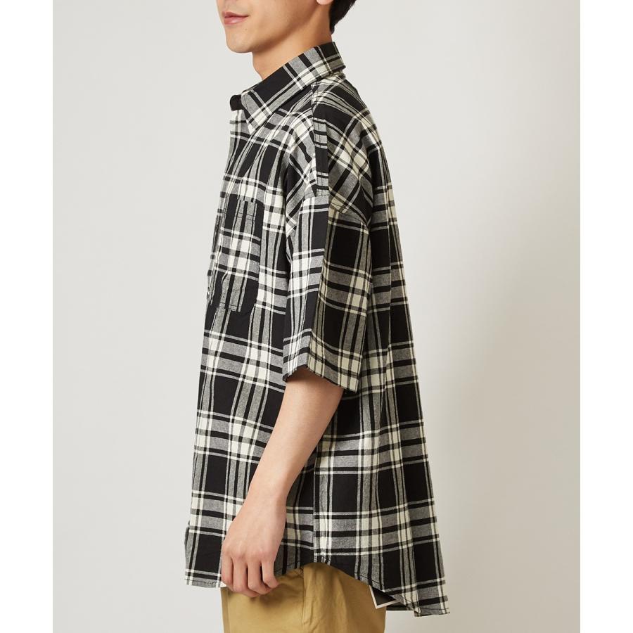 チェック ビッグシルエット シャツ メンズ 半袖 ビッグシャツ チェックシャツ 半袖シャツ ブロードシャツ オーバーサイズ ビッグサイズ | improves | 10