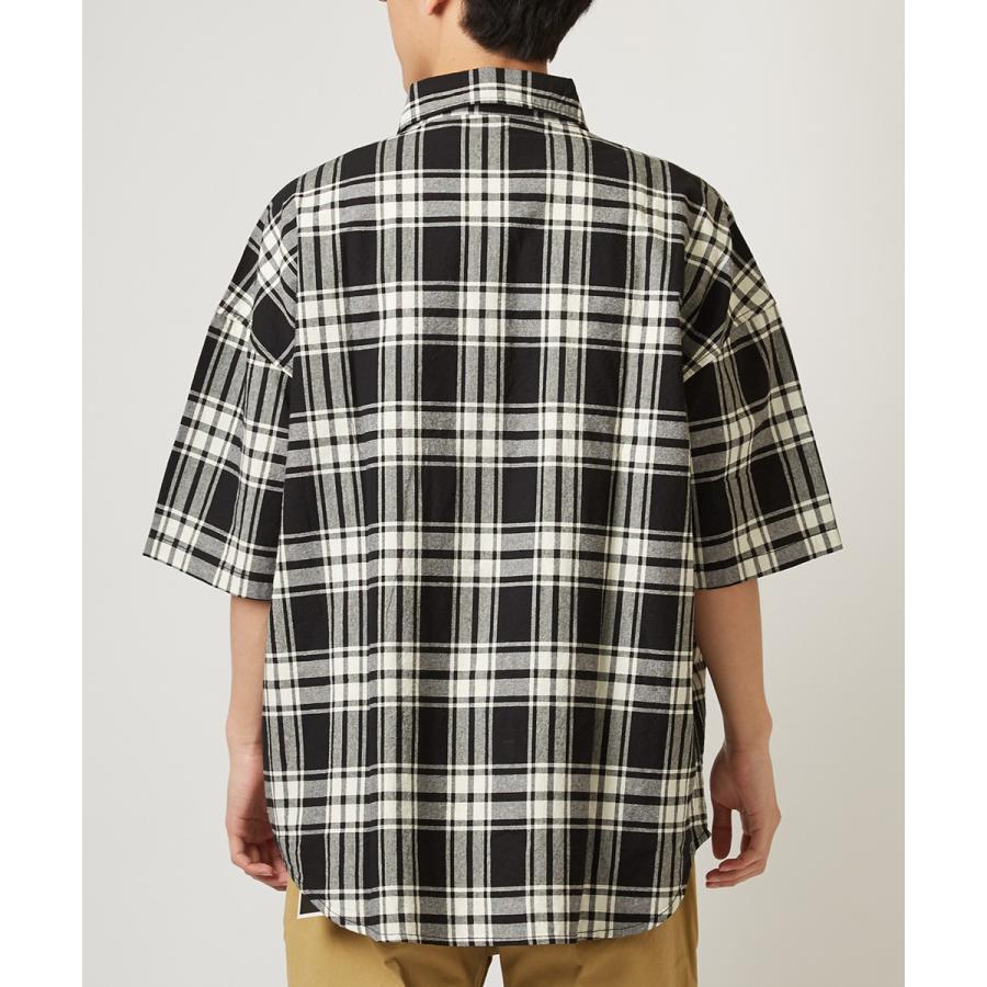 チェック ビッグシルエット シャツ メンズ 半袖 ビッグシャツ チェックシャツ 半袖シャツ ブロードシャツ オーバーサイズ ビッグサイズ | improves | 11