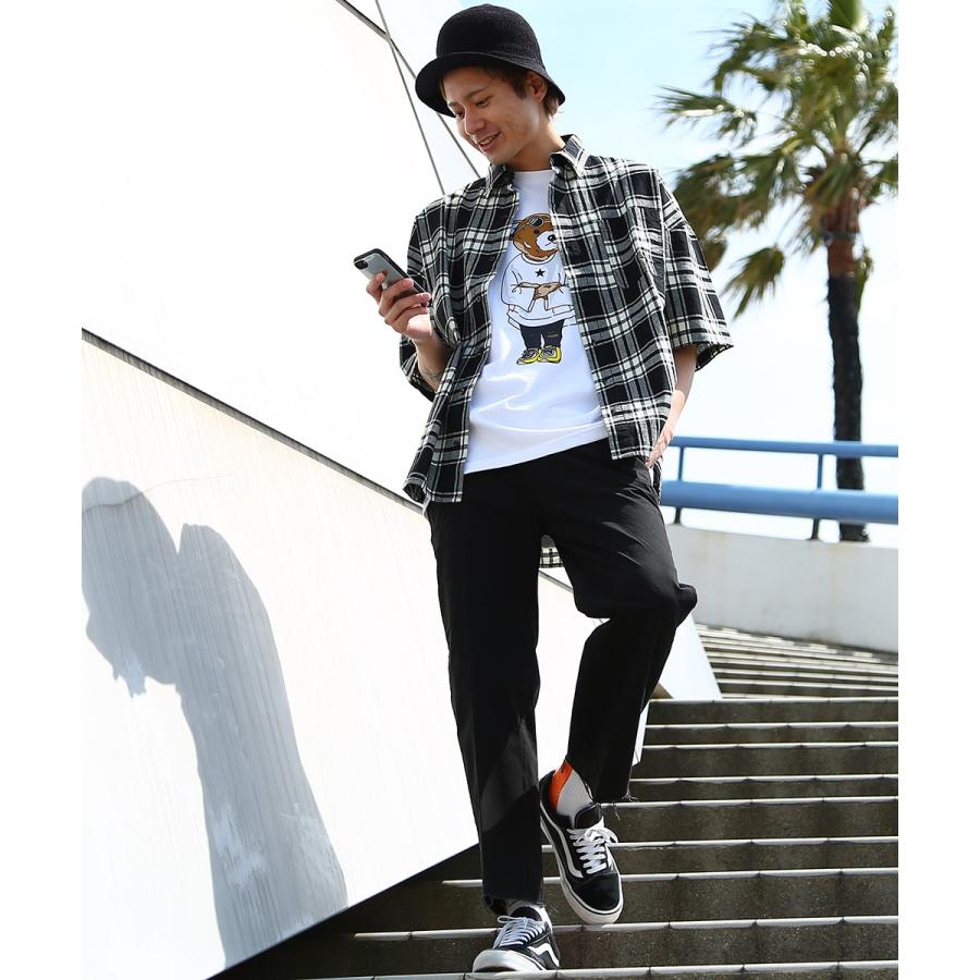 チェック ビッグシルエット シャツ メンズ 半袖 ビッグシャツ チェックシャツ 半袖シャツ ブロードシャツ オーバーサイズ ビッグサイズ | improves | 04