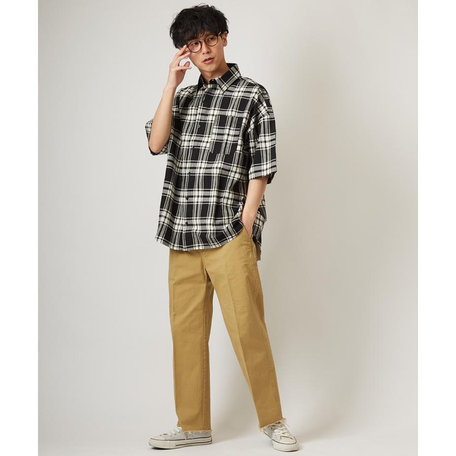 チェック ビッグシルエット シャツ メンズ 半袖 ビッグシャツ チェックシャツ 半袖シャツ ブロードシャツ オーバーサイズ ビッグサイズ | improves | 06