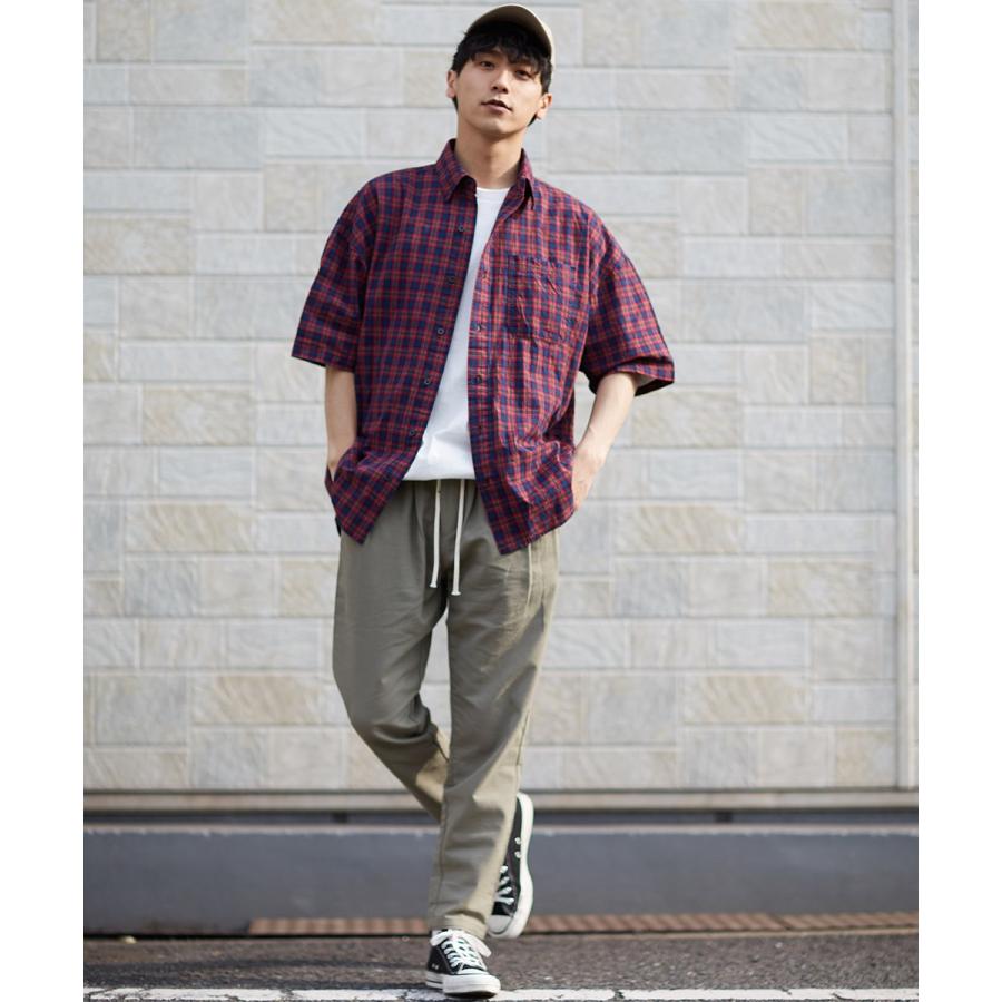 チェック ビッグシルエット シャツ メンズ 半袖 ビッグシャツ チェックシャツ 半袖シャツ ブロードシャツ オーバーサイズ ビッグサイズ | improves | 06