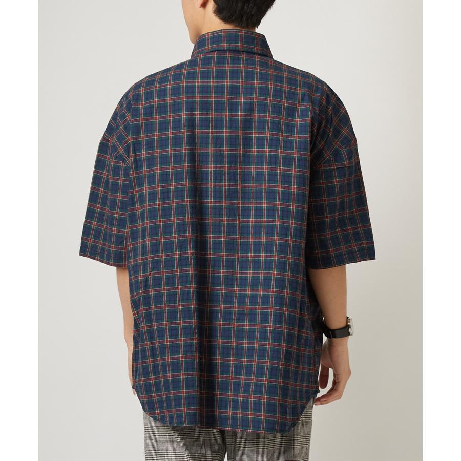 チェック ビッグシルエット シャツ メンズ 半袖 ビッグシャツ チェックシャツ 半袖シャツ ブロードシャツ オーバーサイズ ビッグサイズ | improves | 09