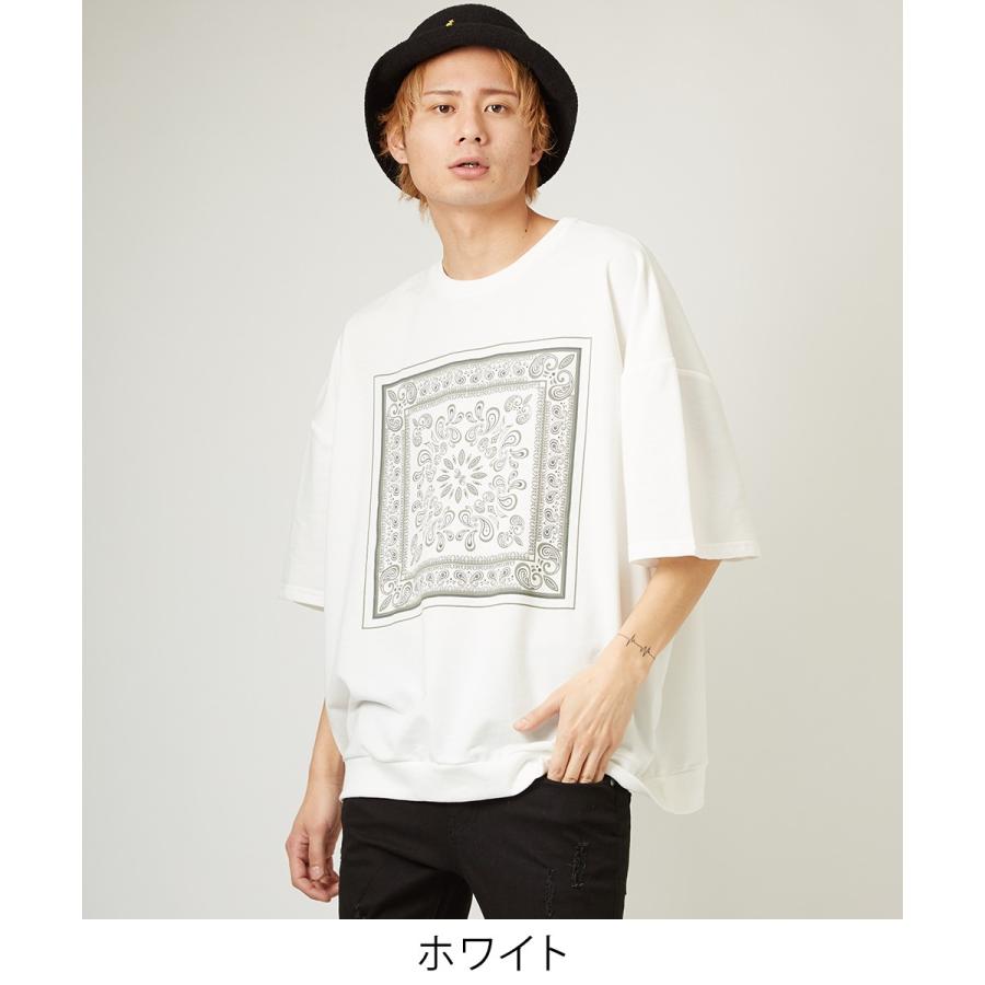 ビッグシルエット トレーナー メンズ 半袖 ビッグTシャツ カットソー Tシャツ クルーネック ロゴ プリント オーバーサイズ トップス | improves | 01