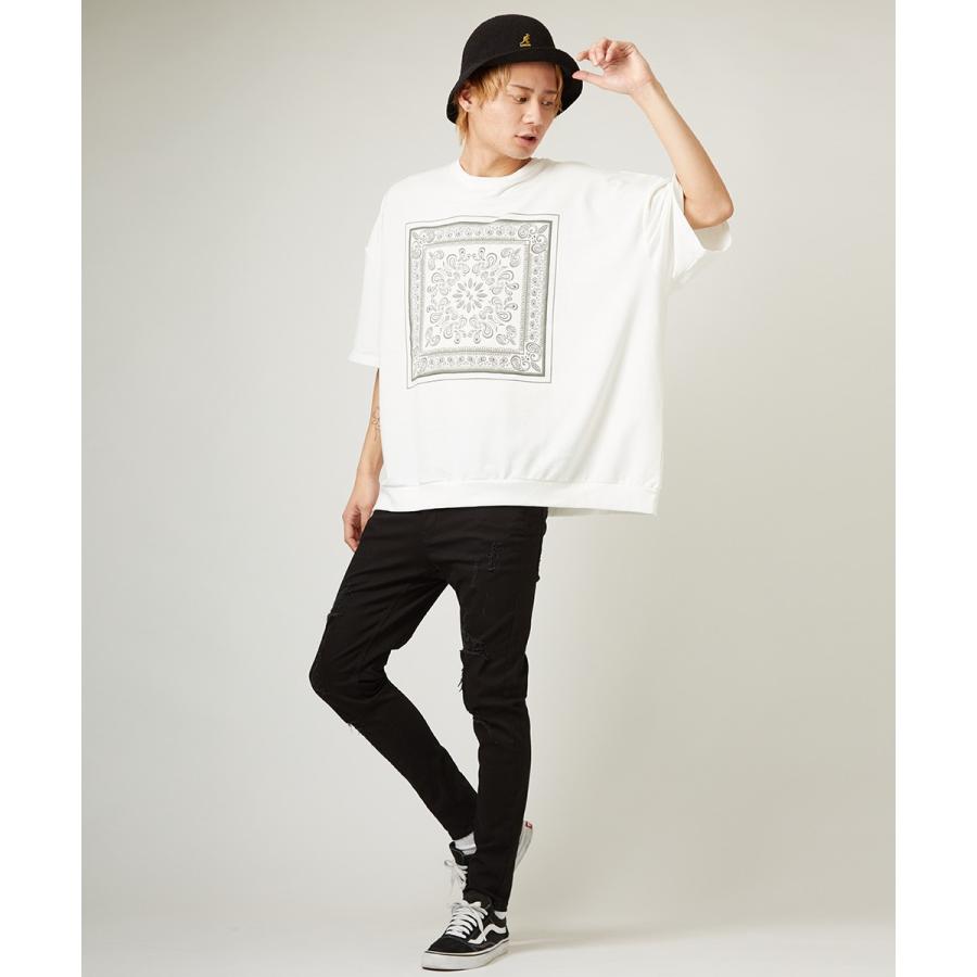 ビッグシルエット トレーナー メンズ 半袖 ビッグTシャツ カットソー Tシャツ クルーネック ロゴ プリント オーバーサイズ トップス | improves | 02