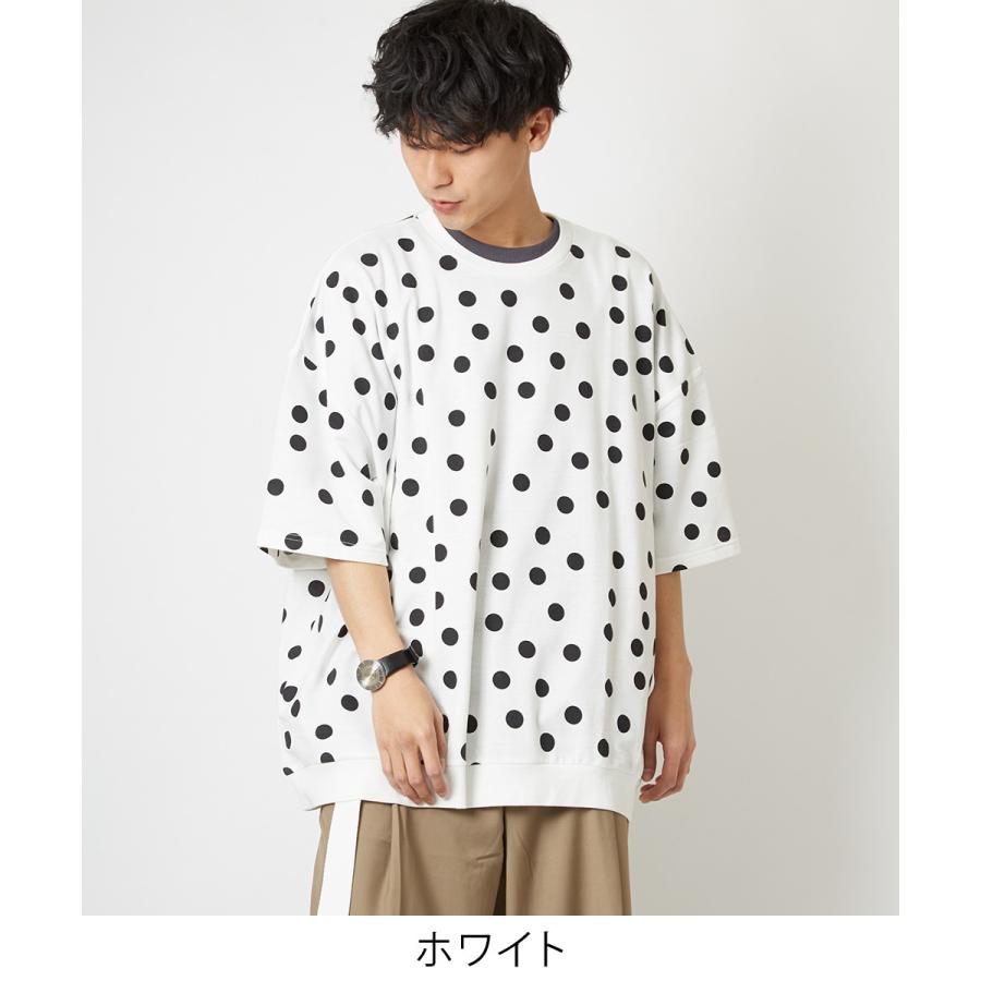 ビッグシルエット トレーナー メンズ 半袖 ビッグTシャツ カットソー Tシャツ クルーネック ロゴ プリント オーバーサイズ トップス | improves | 01