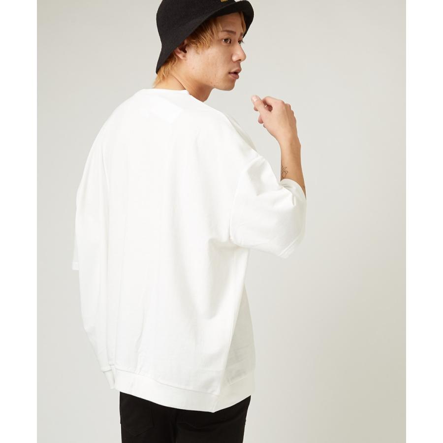 ビッグシルエット トレーナー メンズ 半袖 ビッグTシャツ カットソー Tシャツ クルーネック ロゴ プリント オーバーサイズ トップス | improves | 03