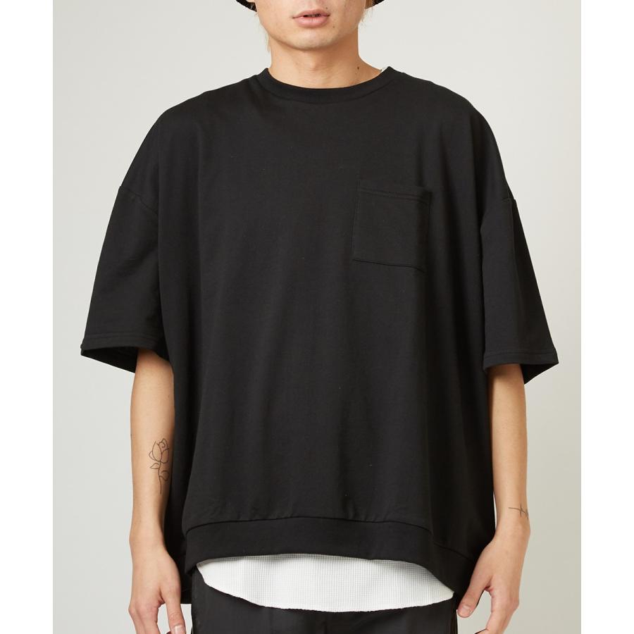 ビッグシルエット トレーナー メンズ 無地 半袖 ビッグTシャツ カットソー Tシャツ クルーネック オーバーサイズ ビッグサイズ 白 黒 | improves | 10