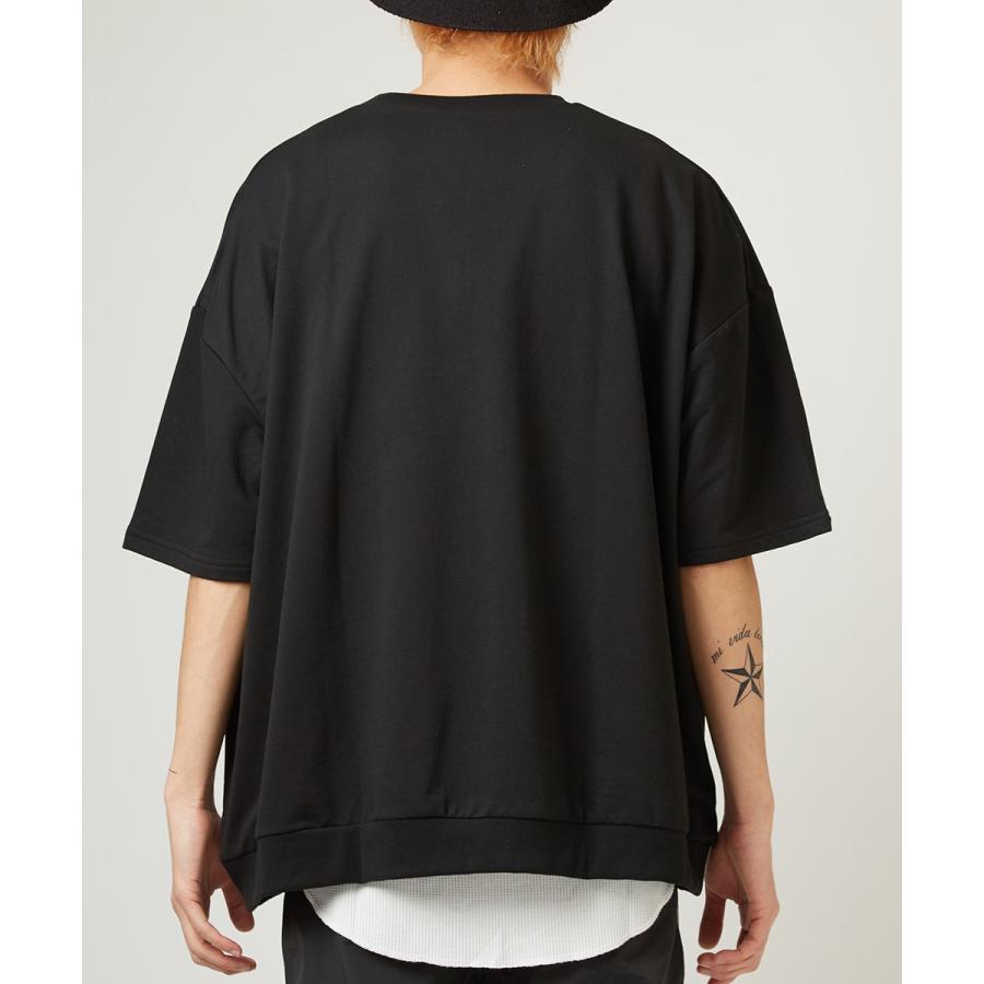 ビッグシルエット トレーナー メンズ 無地 半袖 ビッグTシャツ カットソー Tシャツ クルーネック オーバーサイズ ビッグサイズ 白 黒 | improves | 12