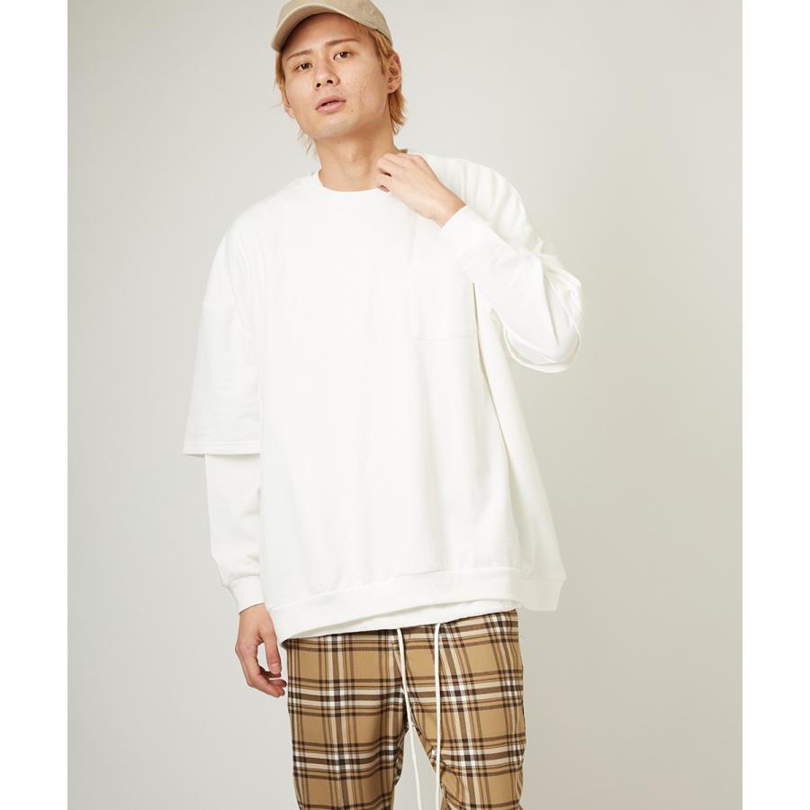 ビッグシルエット トレーナー メンズ 無地 半袖 ビッグTシャツ カットソー Tシャツ クルーネック オーバーサイズ ビッグサイズ 白 黒 | improves | 03