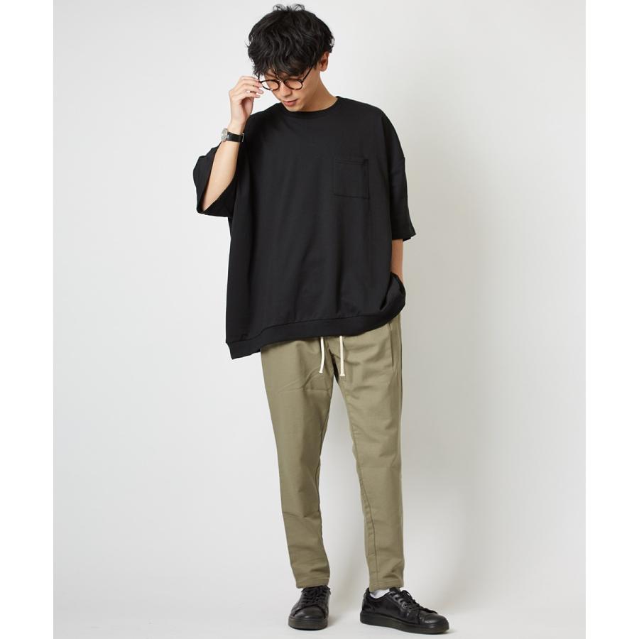 ビッグシルエット トレーナー メンズ 無地 半袖 ビッグTシャツ カットソー Tシャツ クルーネック オーバーサイズ ビッグサイズ 白 黒 | improves | 05