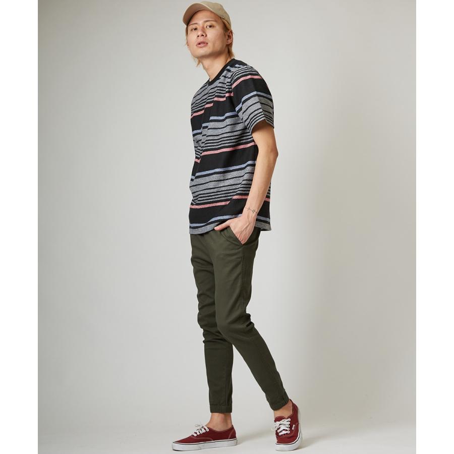 裏使い スウェット ボーダー カットソー メンズ Tシャツ 半袖 スエット トレーナー クルーネック トップス ブラック 黒 サーフ系 | improves | 04